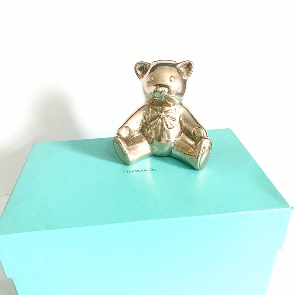 Tiffany & Co. Brand New Sterling Silver Teddy Bear Piggy Bank